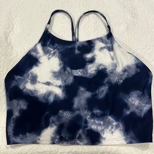 Navy and White Tye Dye Powersoft Sports Bra